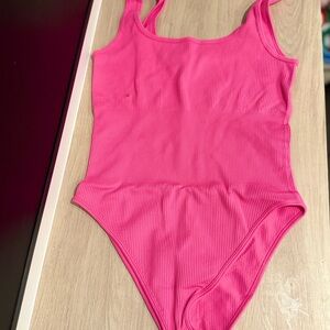 Pink Ribbed Bodysuit